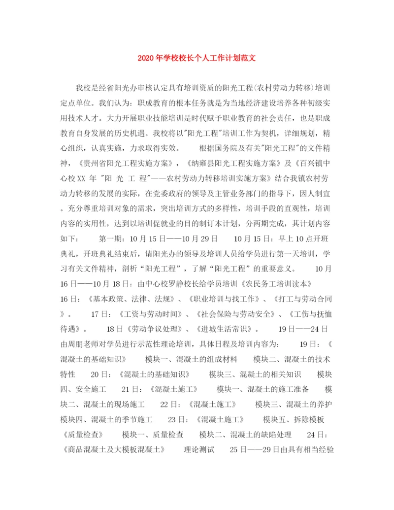 精编之年学校校长个人工作计划范文.docx