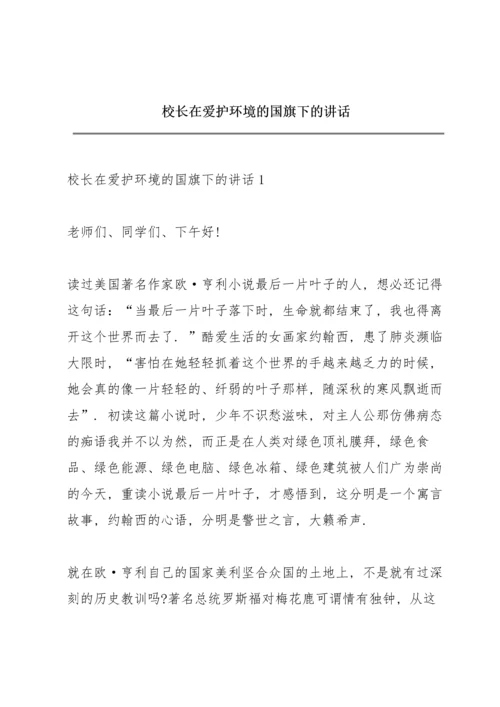 校长在爱护环境的国旗下的讲话.docx