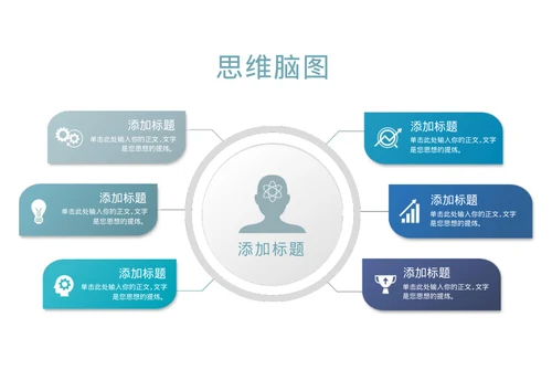 蓝色商务风思维脑图关系图