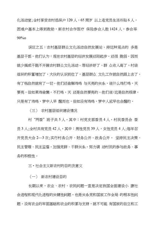 新农村建设调查报告范文