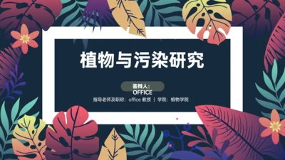 植物与污染研究漂亮的叶子通用PPT模板