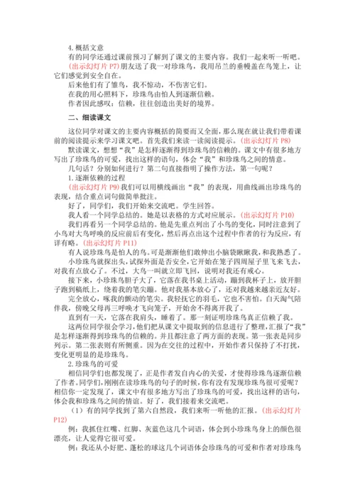 4.珍珠鸟 教案