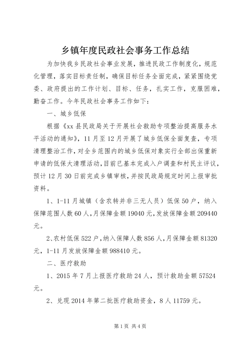 乡镇年度民政社会事务工作总结.docx