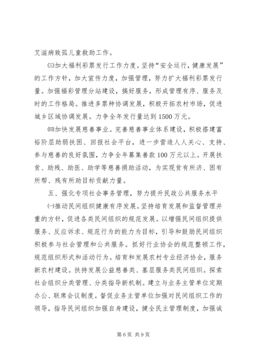 民政局社会福利工作计划.docx