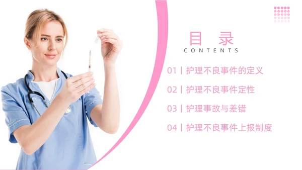 粉色简约商务护理不良事件报告制度护理安全教育PPT模板