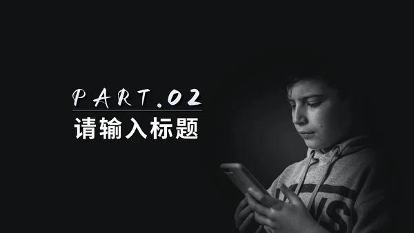 黑色简约网络暴力教育PPT模板