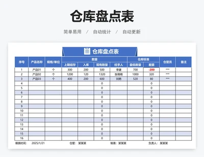 仓库盘点表