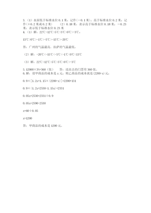 小学六年级数学毕业试题及参考答案（黄金题型）.docx