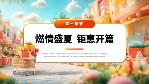 橙色系618商场百货大促嗨购专场PPT模板