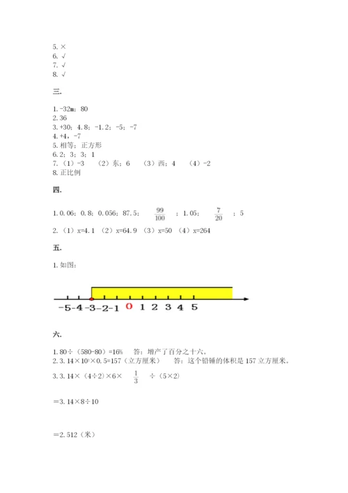 苏教版数学六年级下册试题期末模拟检测卷【名师推荐】.docx