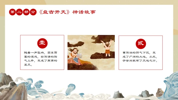 中国民间神话传说盘古开天通用PPT模板