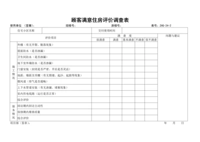 顾客满意住房评价调查表.docx