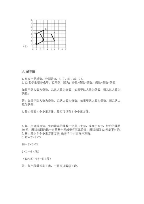 人教版数学五年级下册期末测试卷及参考答案（基础题）.docx