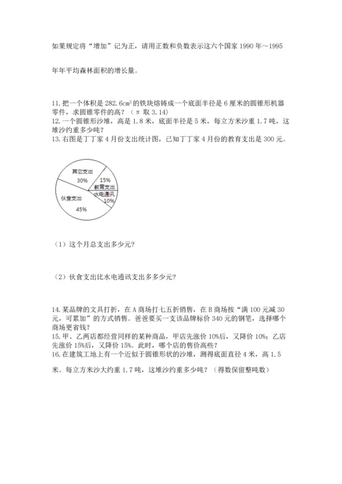六年级小升初数学解决问题50道及完整答案1套.docx