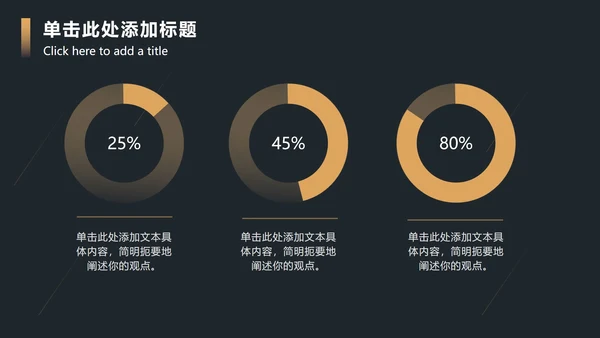 黑金流线渐变圆奢华PPT模板