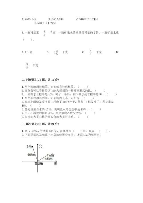 六年级上册数学期末测试卷附完整答案（易错题）.docx