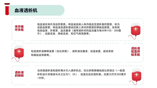 红色绿色插画风简约风血液透析及并发症医疗护理培训PPT血透