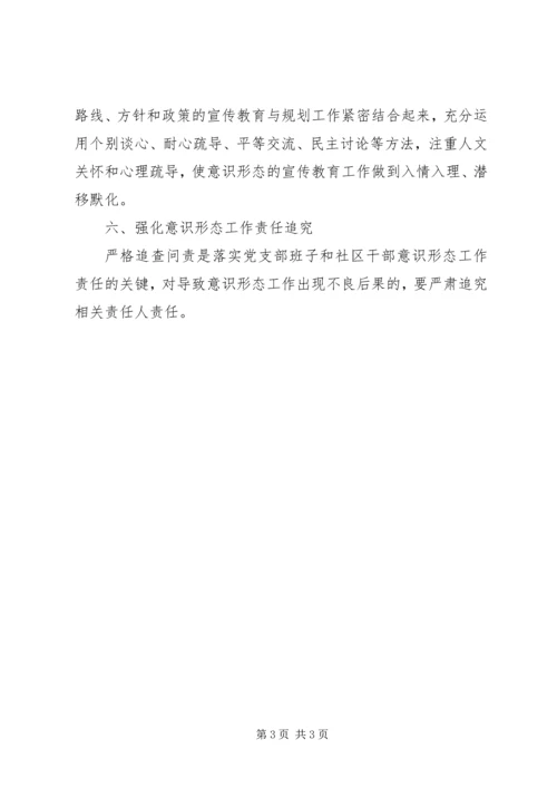 社区贯彻落实关于意识形态工作汇报.docx