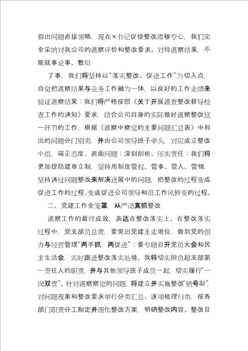 在“机动式巡察发现问题反馈会议上表态发言稿