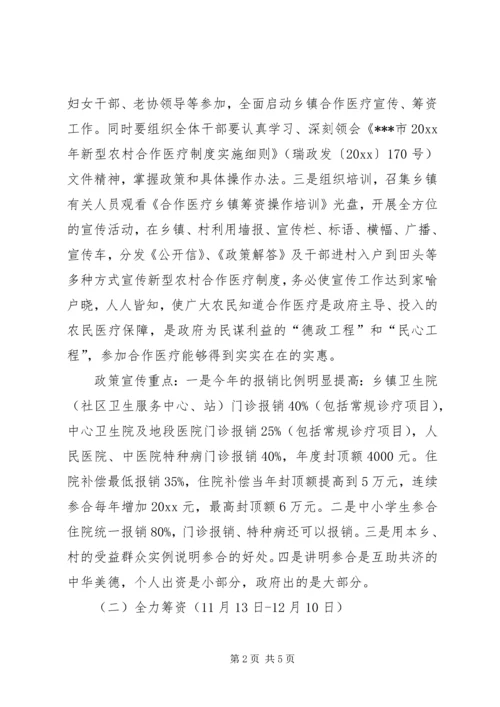 我市新型农村合作医疗制度工作计划.docx