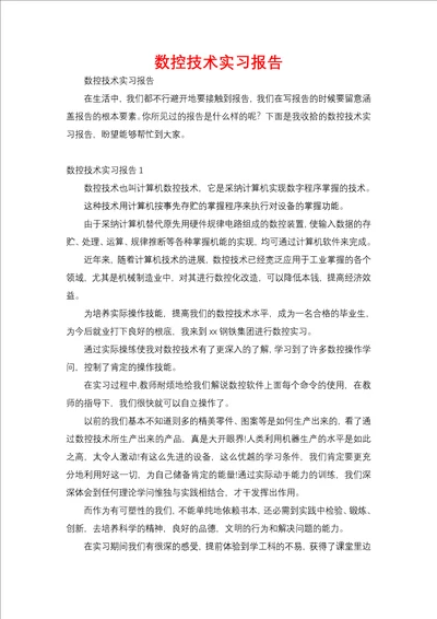 数控技术实习报告二