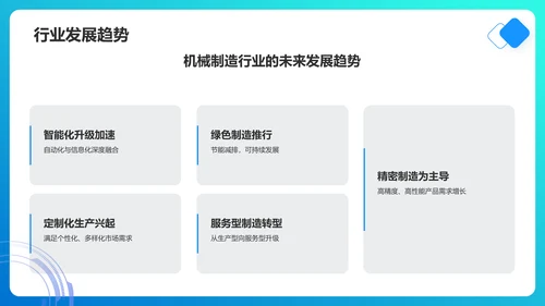 蓝色科技风机械制造行业通用PPT模板