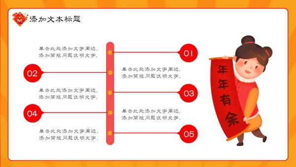 国潮风春节新年开门大吉开门红通用PPT模板
