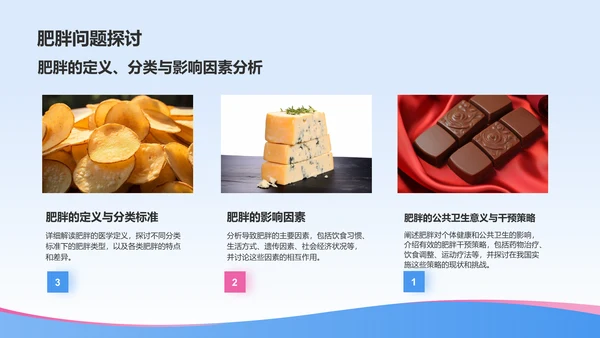 蓝色插画风合理饮食预防肥胖健康教育PPT模板