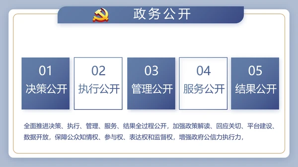 蓝色大气党建党政党课治国理政动态PPT模板