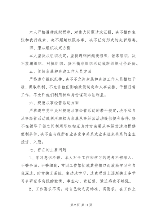 党的政治纪律自查报告.docx