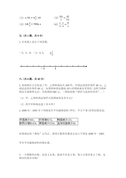 浙江省宁波市小升初数学试卷附参考答案【夺分金卷】.docx