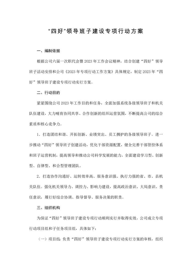 四好领导班子建设专项行动方案.docx