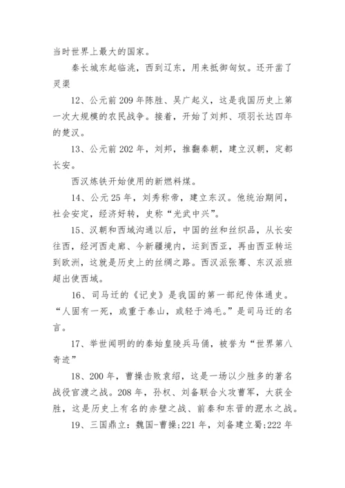 历史初中知识点大全（中考必备）.docx