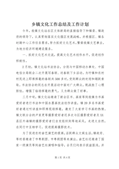 乡镇文化工作总结及工作计划.docx