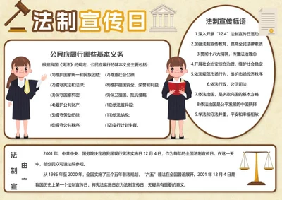 法制宣传日手抄报word模板