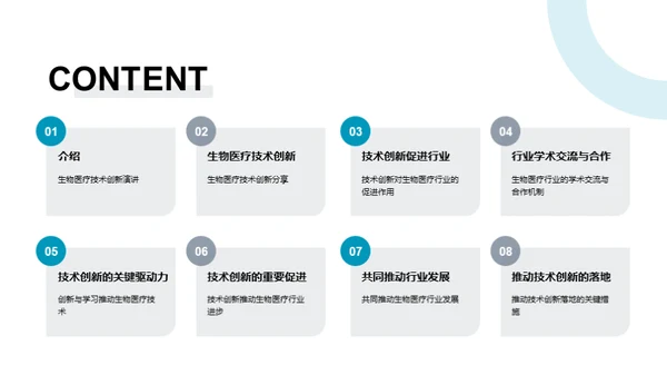 科技风生物医疗总结汇报PPT模板