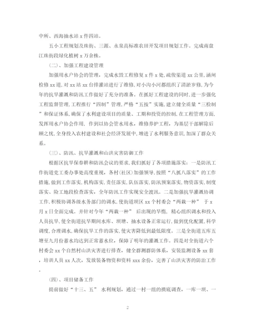 精编之街道水务所年度工作总结及工作计划范文.docx