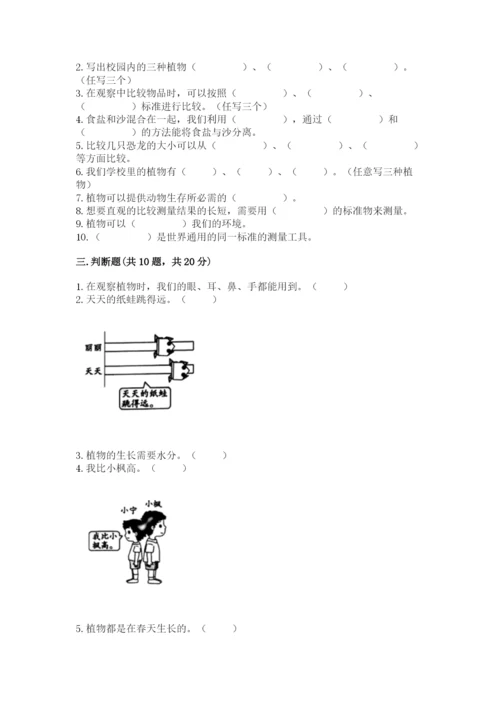 教科版一年级上册科学期末测试卷【完整版】.docx