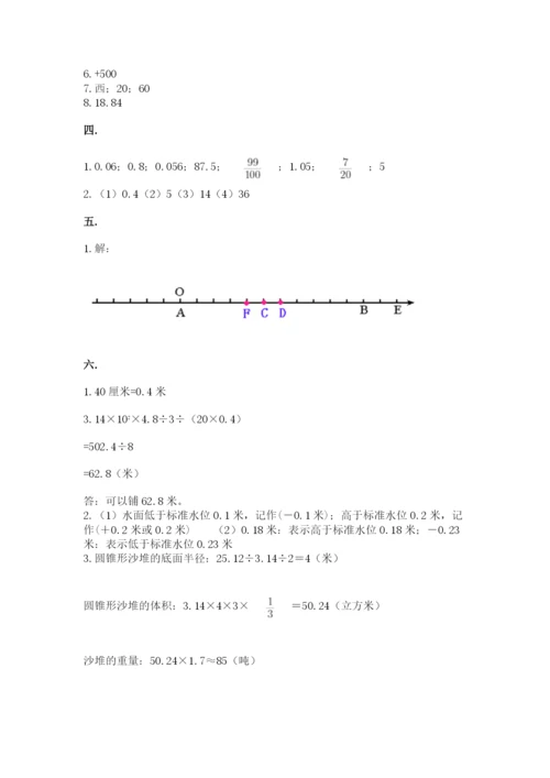 最新人教版小升初数学模拟试卷含答案【完整版】.docx