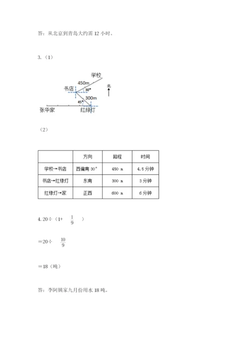 人教版六年级上册数学 期中测试卷（考点提分）.docx