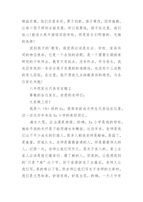 六年级家长代表发言稿.docx