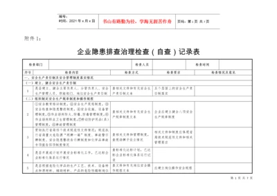 企业隐患排查治理检查(自查)记录表.docx