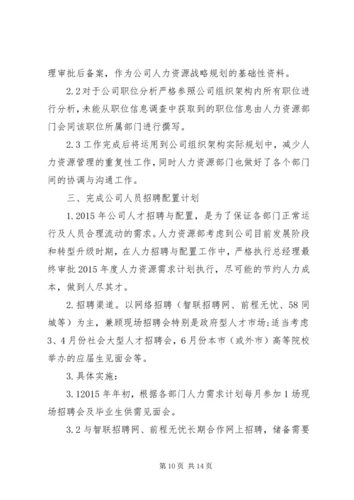 人力资源部下半年计划.docx