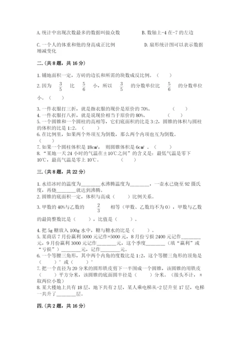人教版数学六年级下册试题期末模拟检测卷精品【达标题】.docx