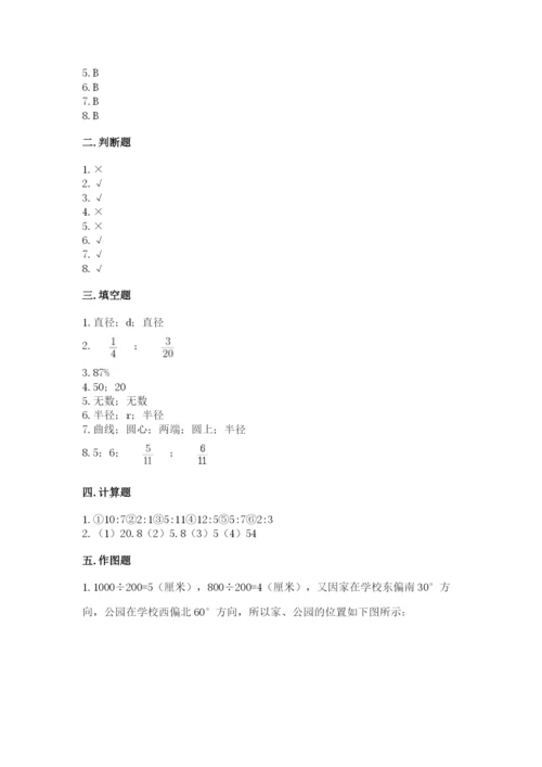 小学六年级上册数学期末测试卷及参考答案（综合题）.docx