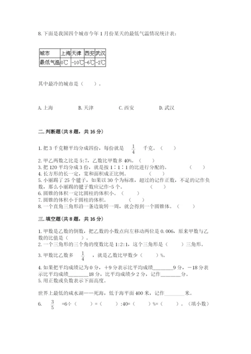 北京版小学六年级下册数学期末综合素养测试卷附完整答案（考点梳理）.docx