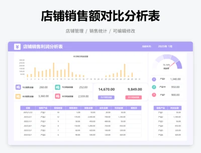 店铺销售利润分析表