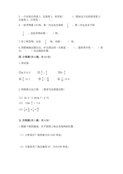 人教版六年级上册数学期末测试卷含答案（完整版）.docx