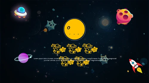可爱卡通星空社团招新通用PPT模板