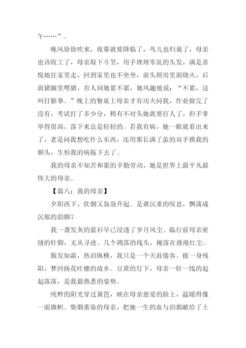 我的母亲初中作文600字.docx